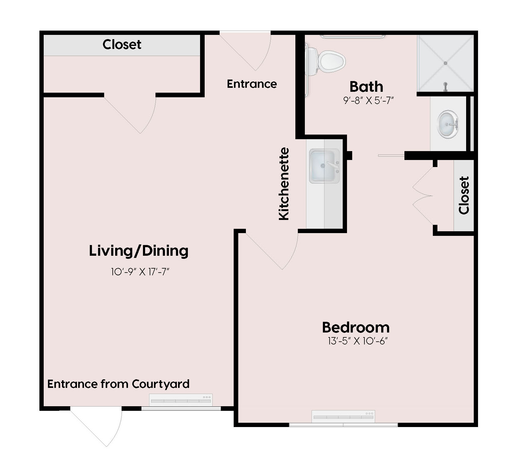 One Bedroom Courtyard