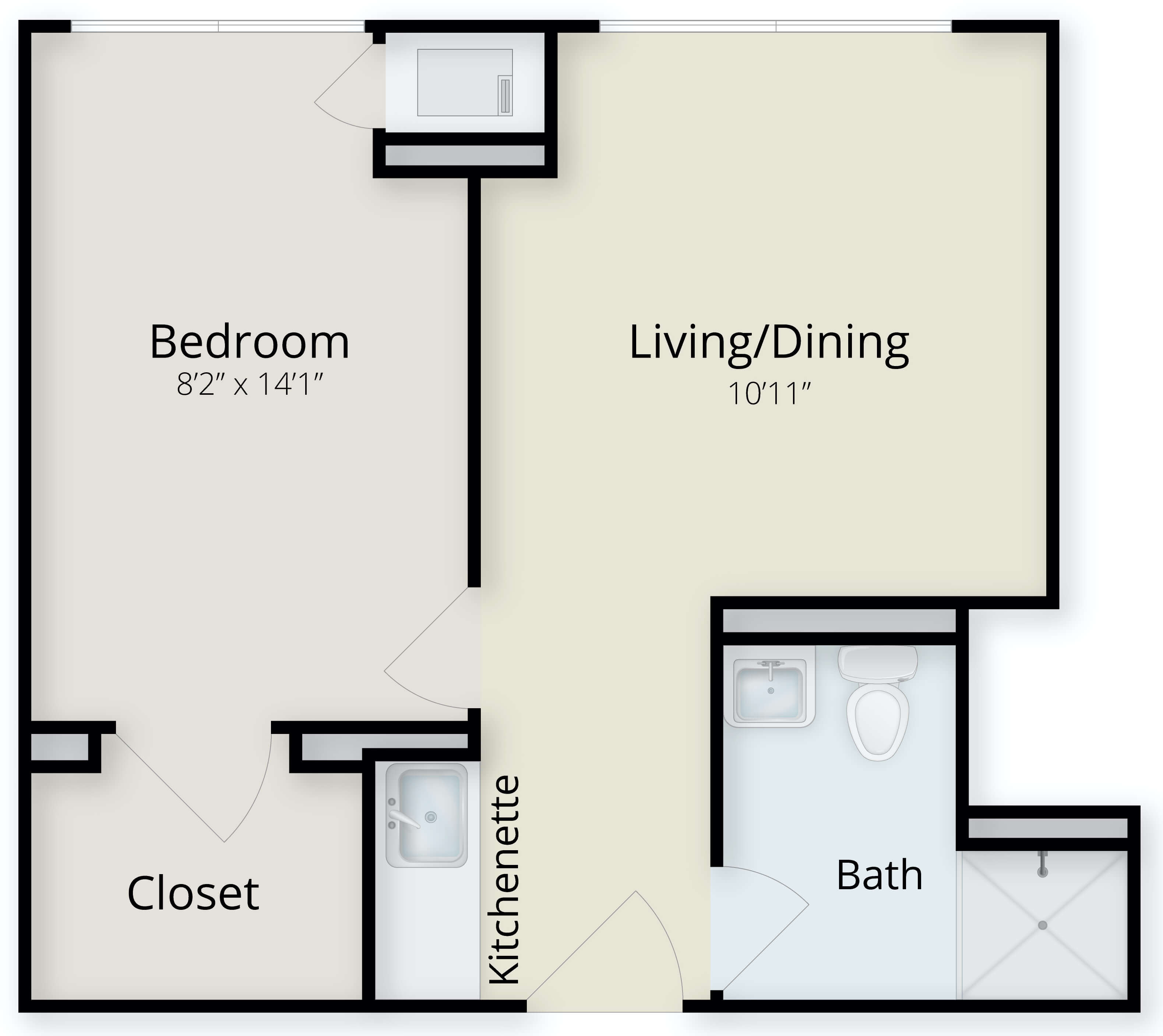 One Bedroom/Garden