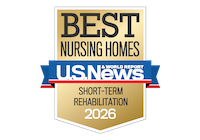 U.S. News & World Report Best Nursing Homes 2026 Short-Term Rehabilitation badge