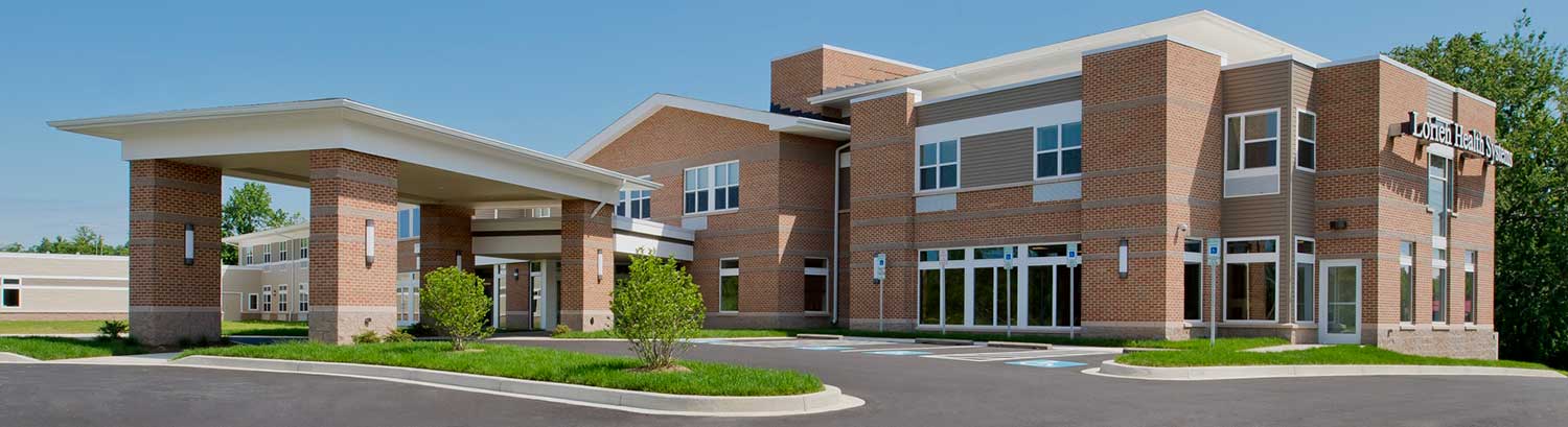 Modern brick exterior of Lorien Bulle Rock