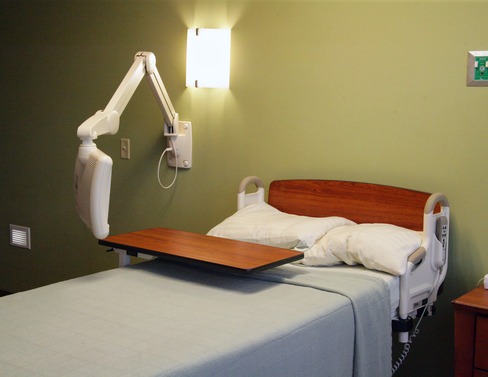 Private patient room with hospital bed at Lorien Bulle Rock