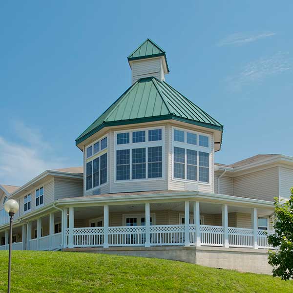 Exterior with cupola and wraparound porch at Lorien Mt. Airy